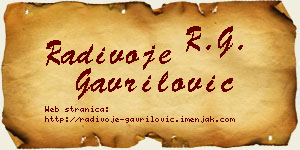 Radivoje Gavrilović vizit kartica